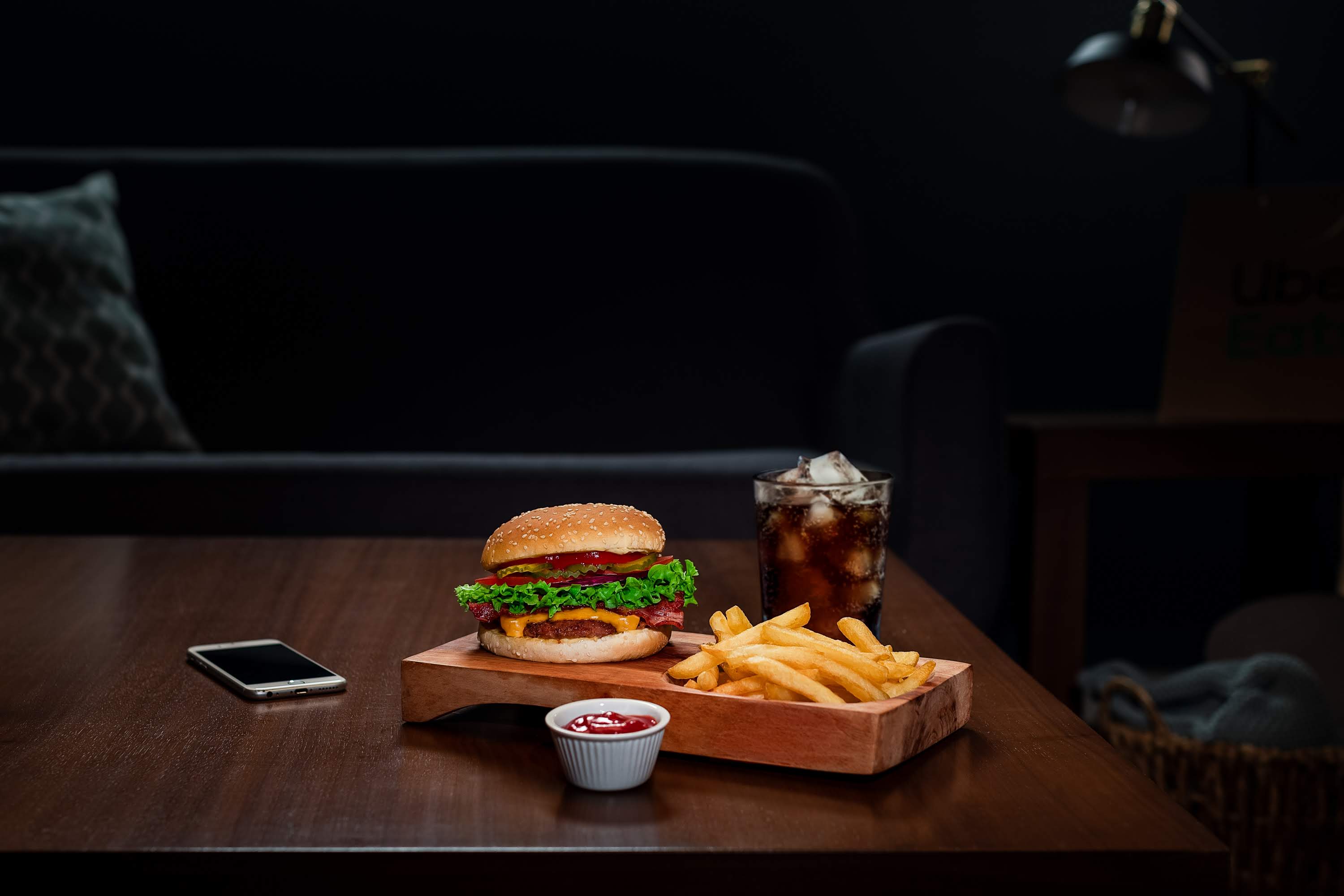 Hamburguesa para campaña Uber Eats
